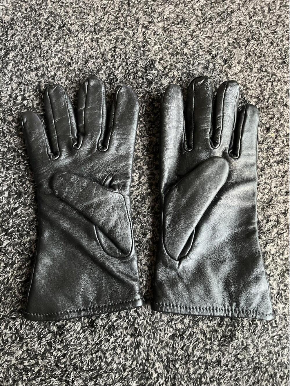 Samco Leather Gloves Mens Black Polyester Wool Blend Lined Cold Weather Size 7C
